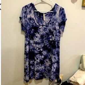 Blue tie dye long shirt